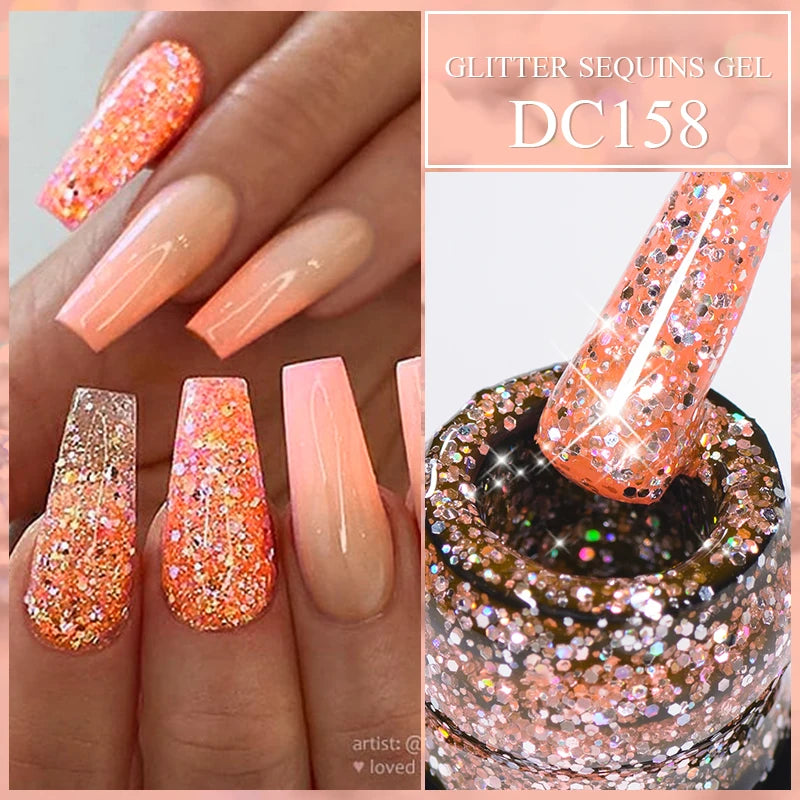 Mtssii 7ml Colorful Reflective Gel Nail Polish – Glitter Sparkling Flash Effect, Semi-Permanent Soak-Off Nail Varnish”