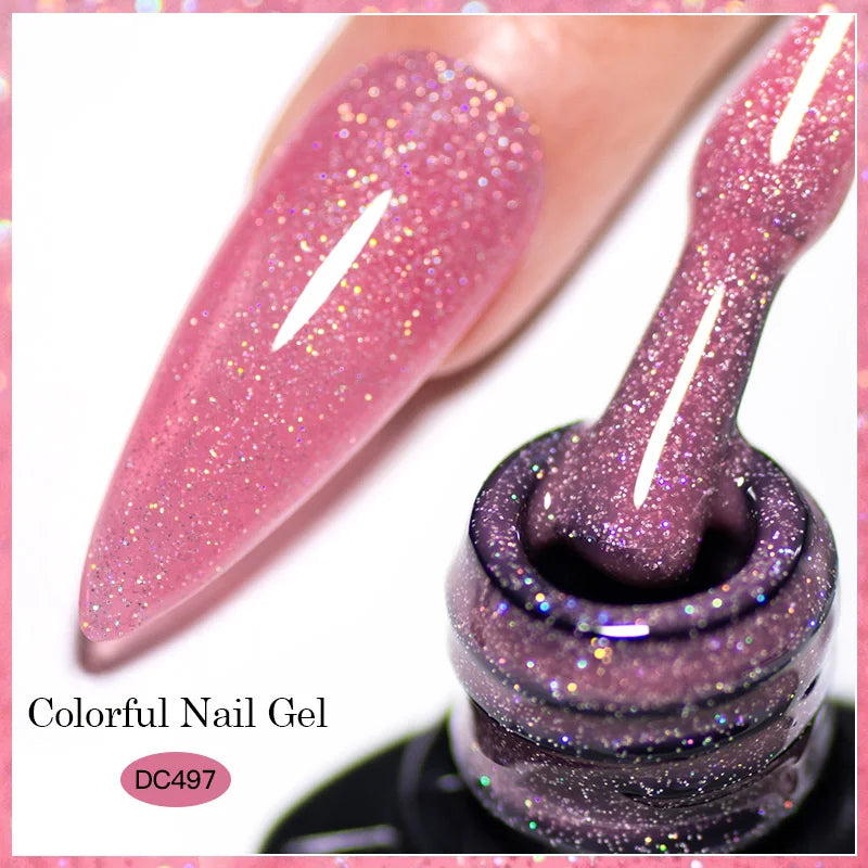 Mtssii 7ml Colorful Reflective Gel Nail Polish – Glitter Sparkling Flash Effect, Semi-Permanent Soak-Off Nail Varnish”