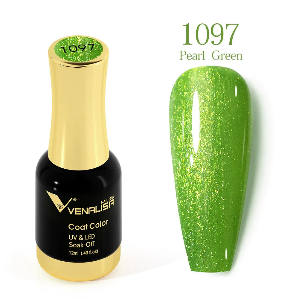 Venalisa Super Color Gel Varnish 12ml – Diamond Shining Glitter, Starry Sequin Platinum, Long-Lasting Nail Gel Polish”