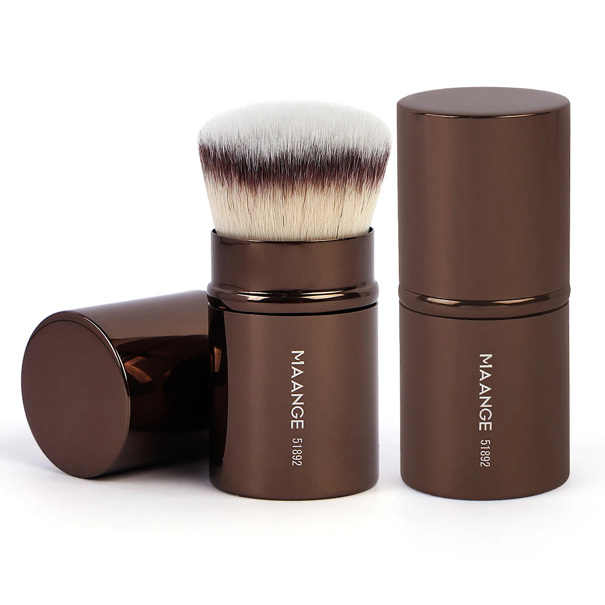 Double-Ended Makeup Brush – Foundation, Powder, Concealer, Blusher & Bronzer with Soft Fiber Bristles