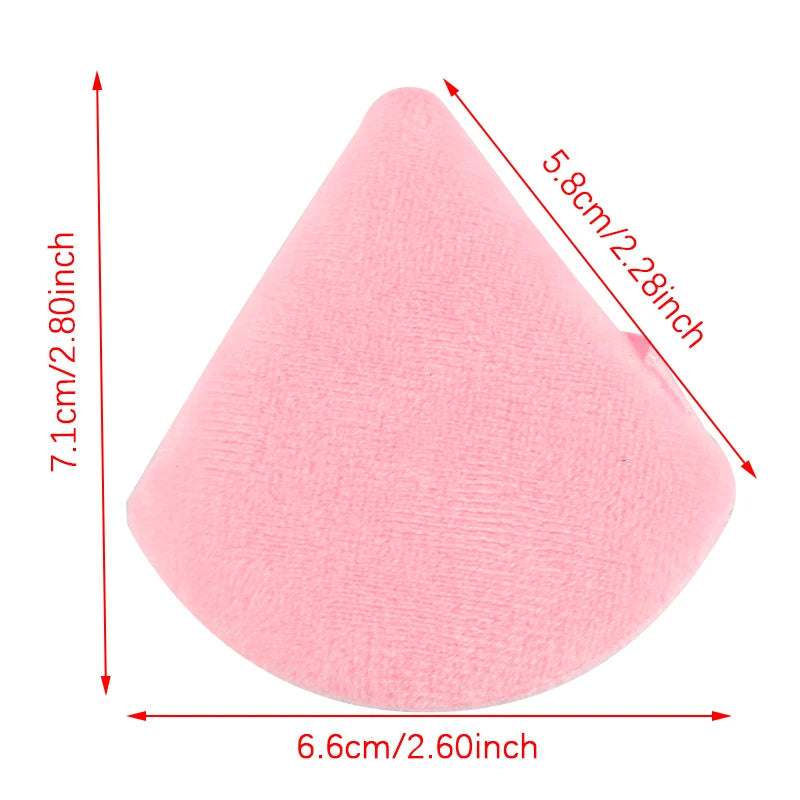 1/2/3/6 Pcs Triangle Velvet Powder Puff – Reusable, Washable Mini Makeup Sponge for Face & Eye Beauty