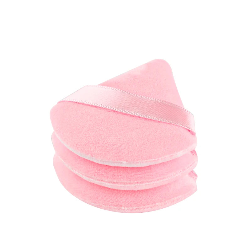 1/2/3/6 Pcs Triangle Velvet Powder Puff – Reusable, Washable Mini Makeup Sponge for Face & Eye Beauty