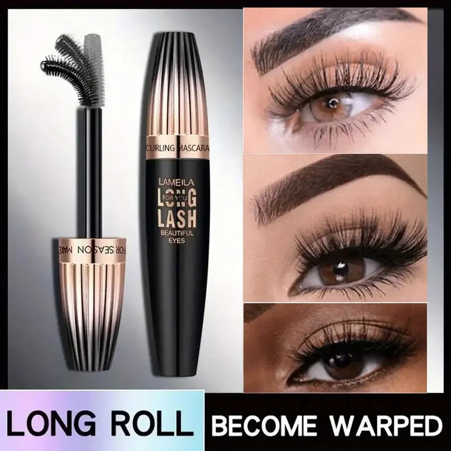 4D Waterproof Mascara – Thick, Long Lashes with Curling Effect, Smudge-Proof & Long-Lasting
