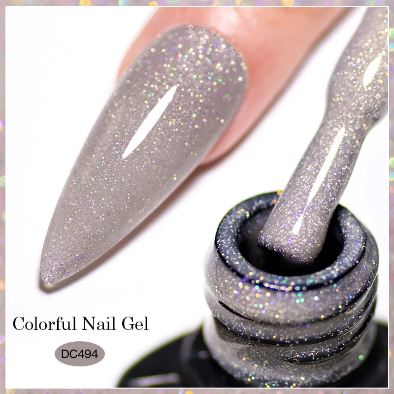 Mtssii 7ml Colorful Reflective Gel Nail Polish – Glitter Sparkling Flash Effect, Semi-Permanent Soak-Off Nail Varnish”