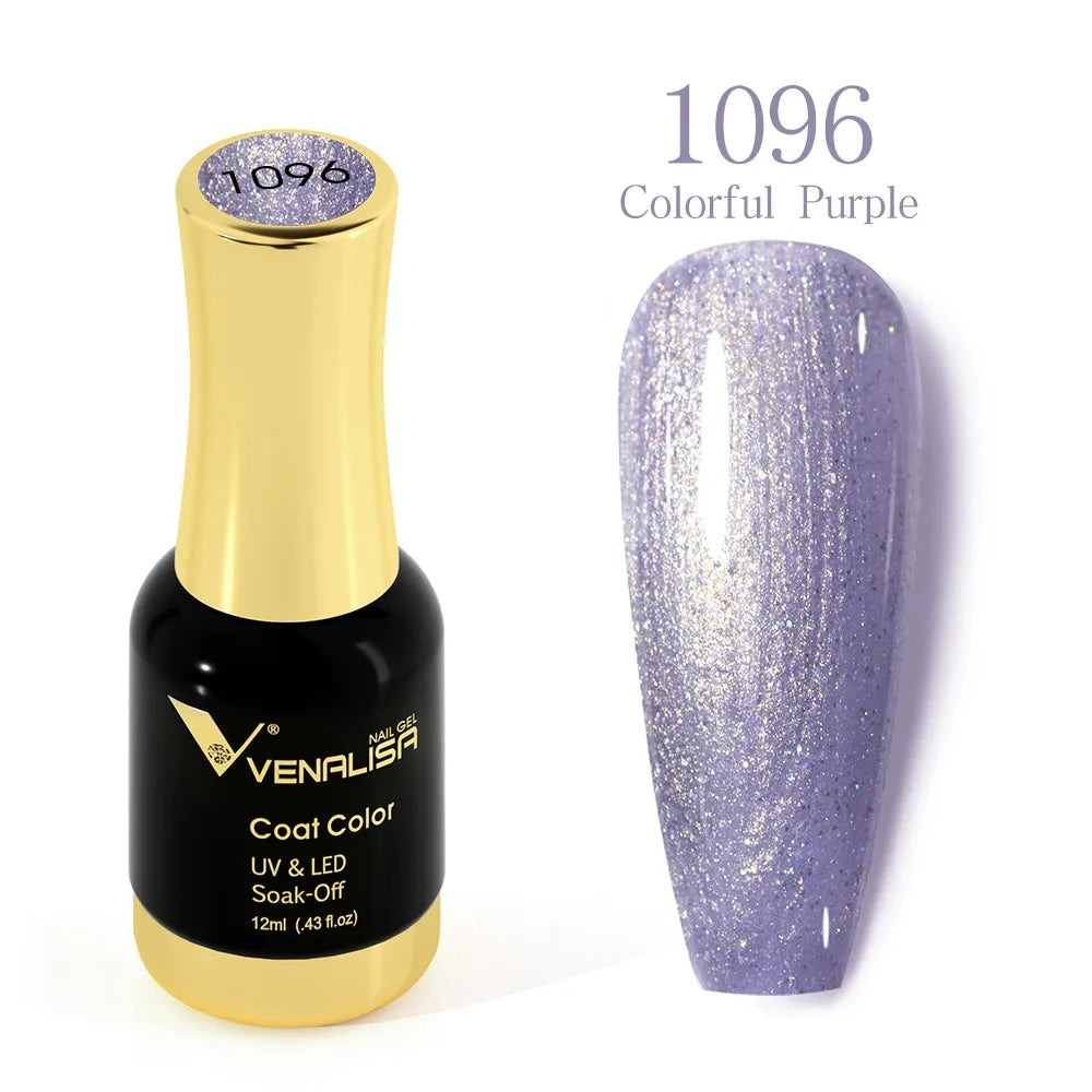 Venalisa Super Color Gel Varnish 12ml – Diamond Shining Glitter, Starry Sequin Platinum, Long-Lasting Nail Gel Polish”