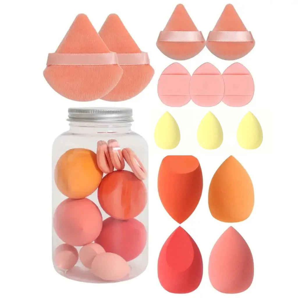 12/14 Pcs Makeup Sponge Set – Cosmetic Puff Foundation Blender, Beauty Egg Powder Puffs, Makeup Tools for Women