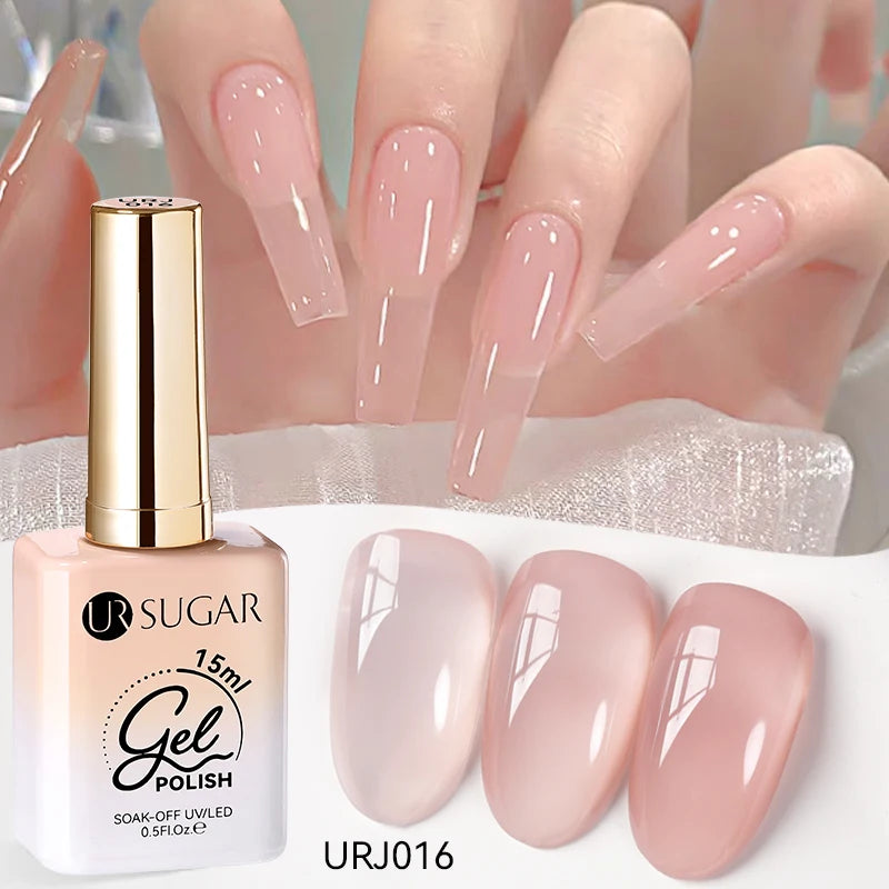 UR SUGAR 15ml Champagne Gold & Silver Reflective Glitter Gel Nail Polish – Semi-Permanent Soak-Off UV Gel for Manicure Nail Art”