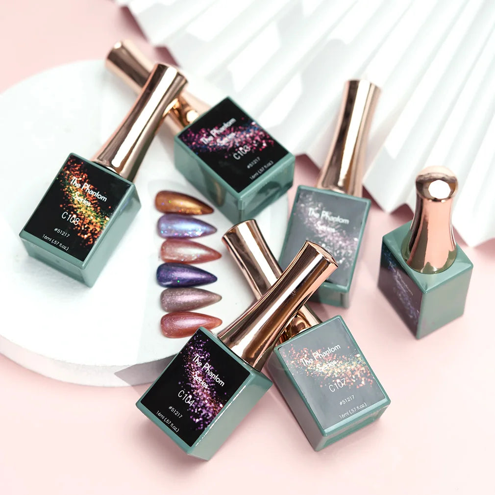 16ml CANNI Sparkle Cat Eye Nail Gel Polish – Magic Holo Effect, Phantom Color Series, Full Coverage, Semi-Permanent Gel Varnish”