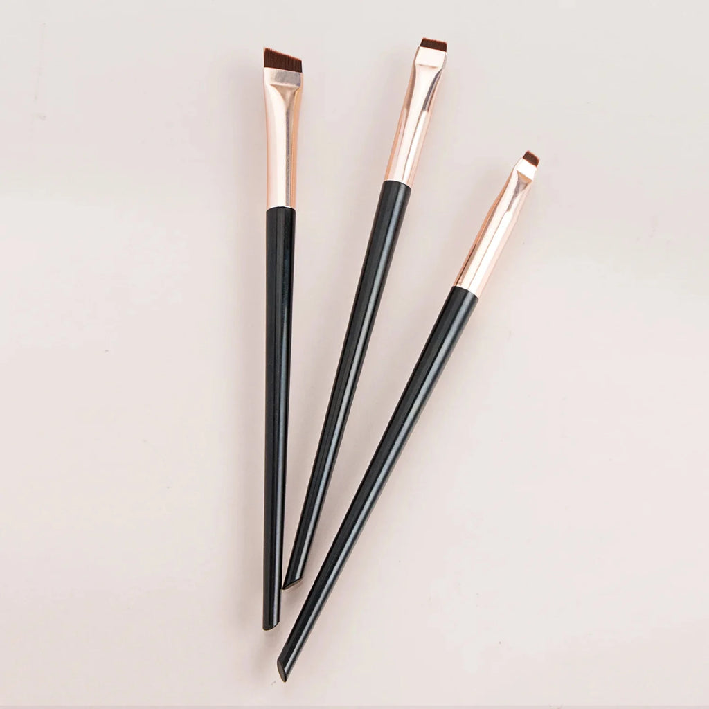 3pcs/Set Eyeliner & Eyebrow Brush – Flat Fine Blade, Portable Eye Liner and Brow Contour Makeup Brushes