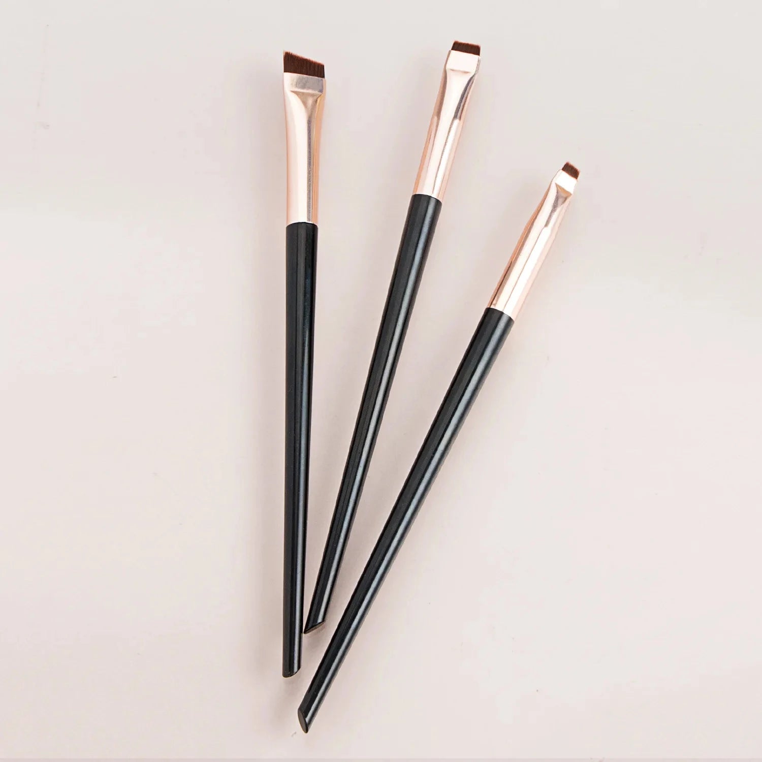 3pcs/Set Eyeliner & Eyebrow Brush – Flat Fine Blade, Portable Eye Liner and Brow Contour Makeup Brushes