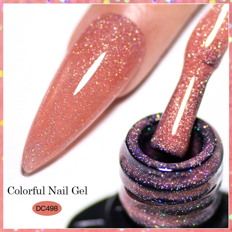 Mtssii 7ml Colorful Reflective Gel Nail Polish – Glitter Sparkling Flash Effect, Semi-Permanent Soak-Off Nail Varnish”