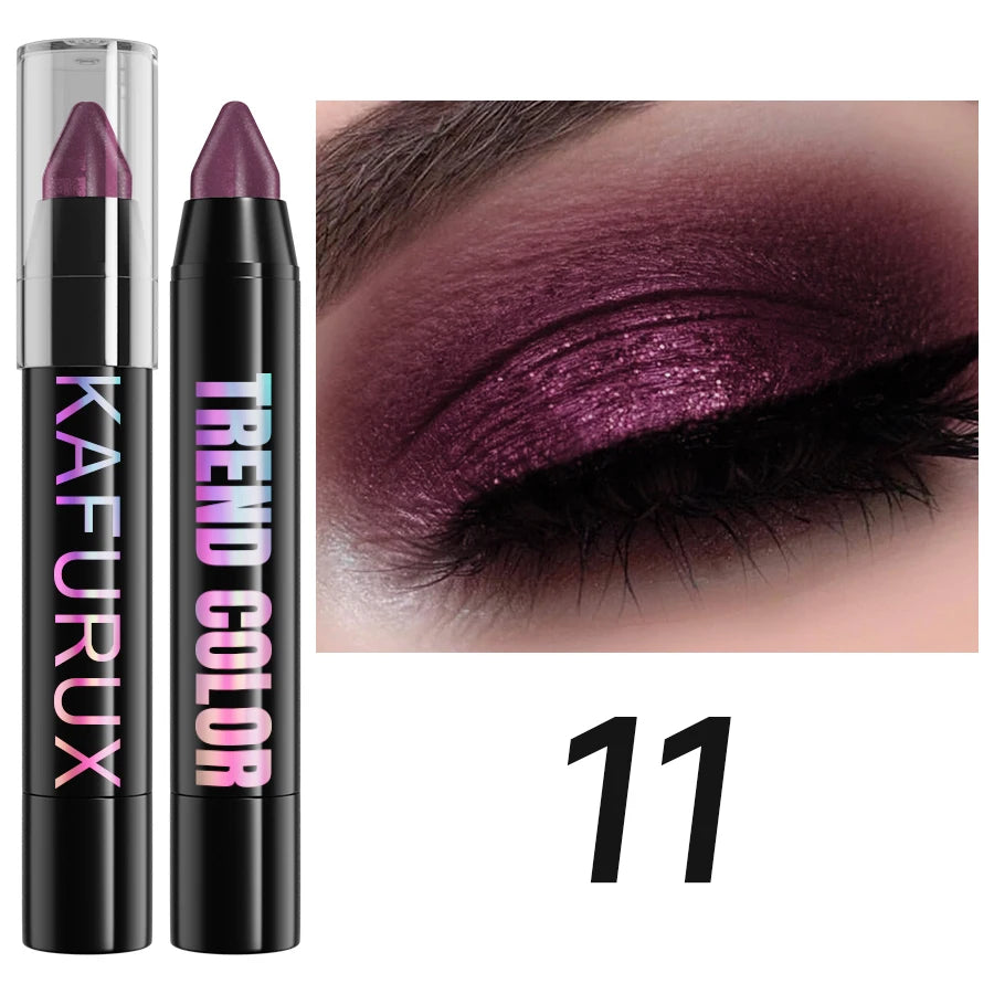 “19-Color Smoky Dark Green Eyeshadow Pen – Waterproof Metallic Glitter Highlighter Pencil for Eye Makeup, 1pcs Cosmetic Tool”