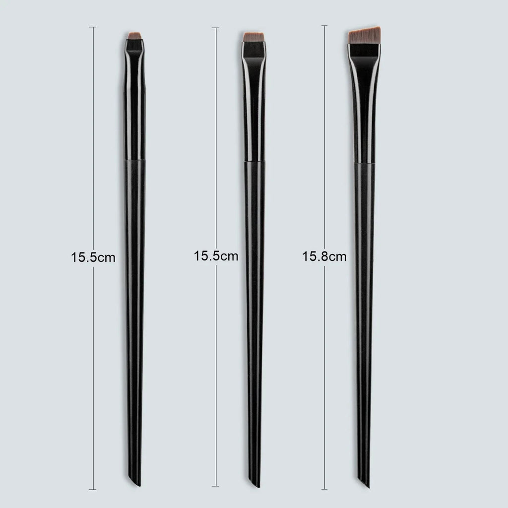 3pcs/Set Eyeliner & Eyebrow Brush – Flat Fine Blade, Portable Eye Liner and Brow Contour Makeup Brushes