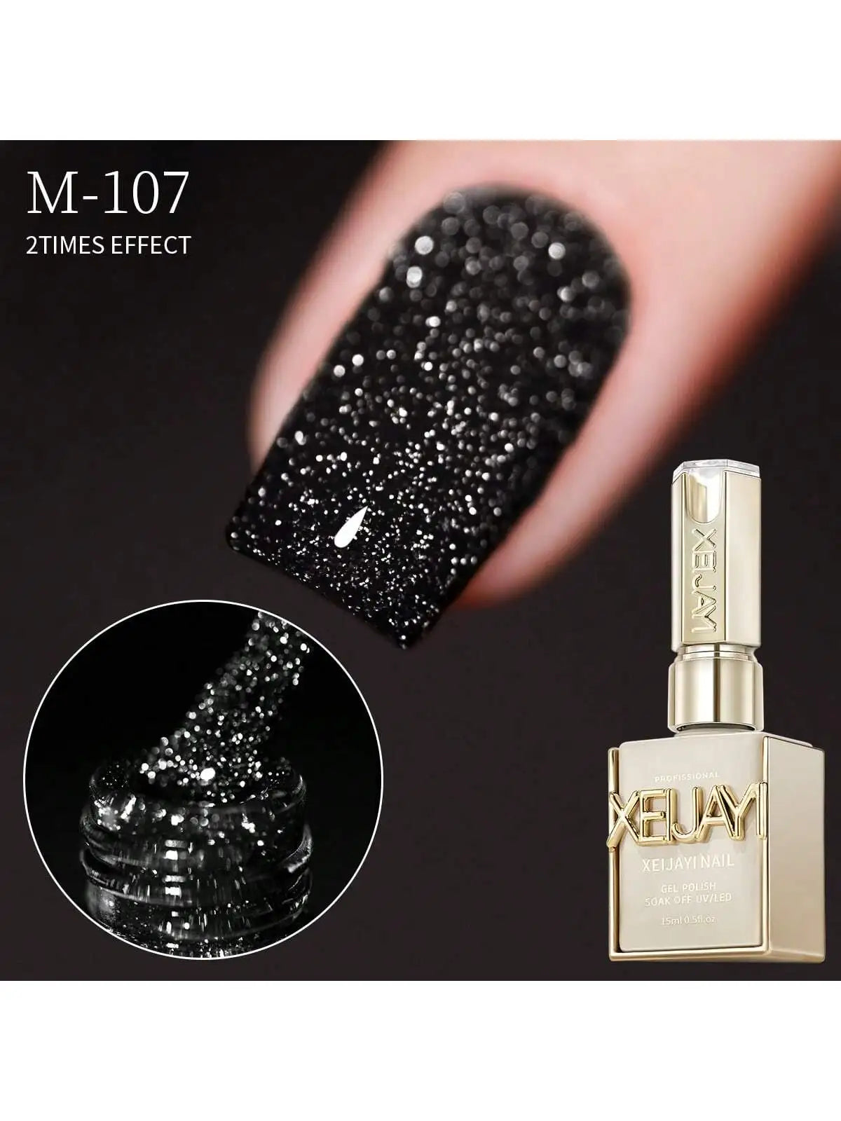 15ml Broken Diamond Gel Nail Polish – Flash Adhesive for Halloween & Christmas, Sparkling Burst Maillard Effect”