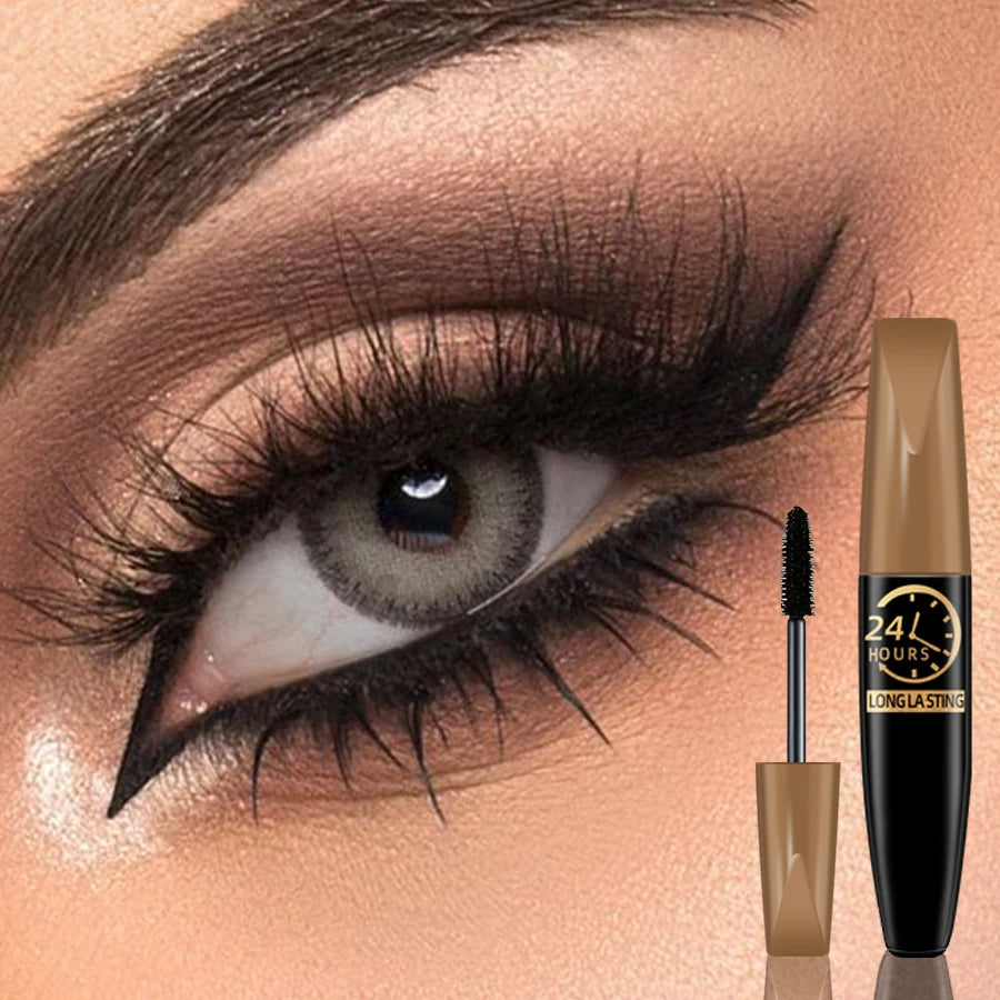 “5D Black Silk Fiber Mascara – Waterproof, Lengthening Eyelashes, Eye Makeup for Women, Korean Cosmetic”