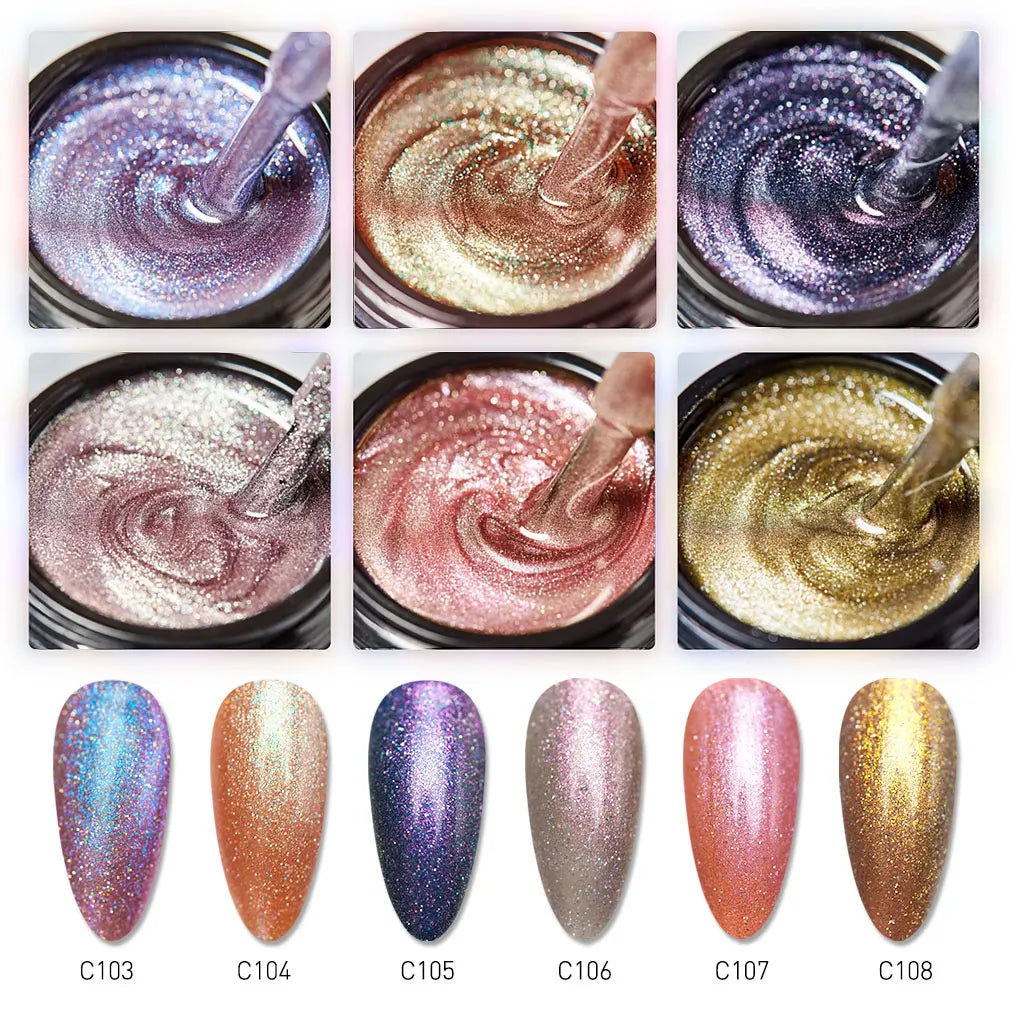16ml CANNI Sparkle Cat Eye Nail Gel Polish – Magic Holo Effect, Phantom Color Series, Full Coverage, Semi-Permanent Gel Varnish”