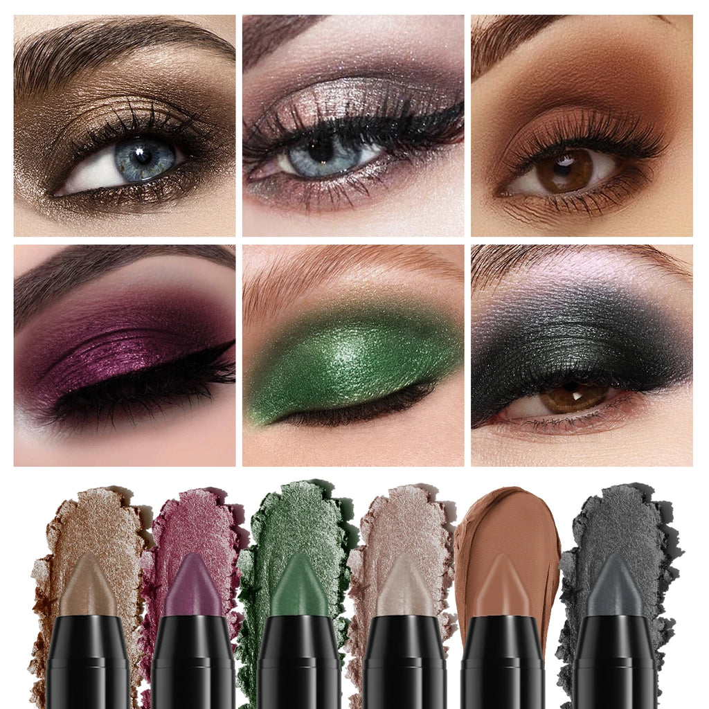 “19-Color Smoky Dark Green Eyeshadow Pen – Waterproof Metallic Glitter Highlighter Pencil for Eye Makeup, 1pcs Cosmetic Tool”