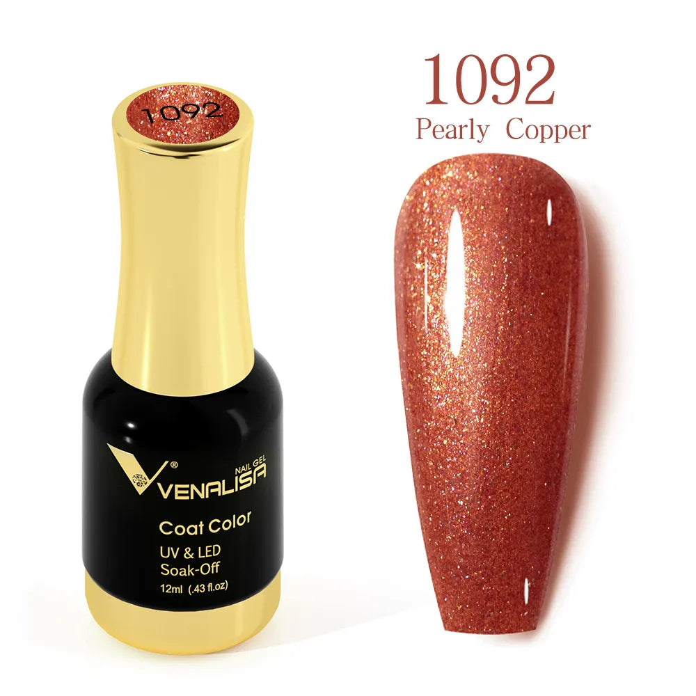 Venalisa Super Color Gel Varnish 12ml – Diamond Shining Glitter, Starry Sequin Platinum, Long-Lasting Nail Gel Polish”