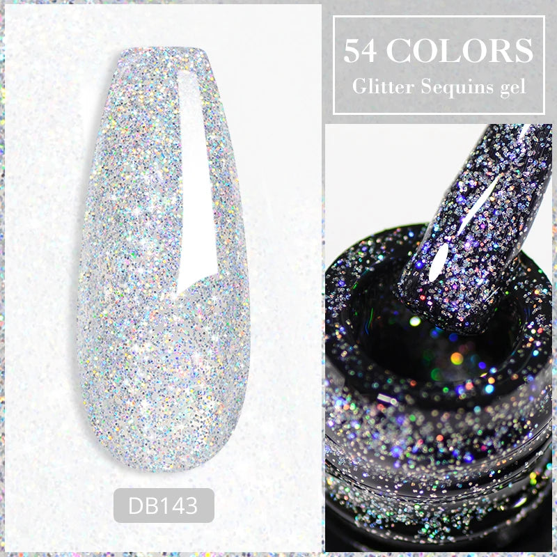 Mtssii 7ml Colorful Reflective Gel Nail Polish – Glitter Sparkling Flash Effect, Semi-Permanent Soak-Off Nail Varnish”