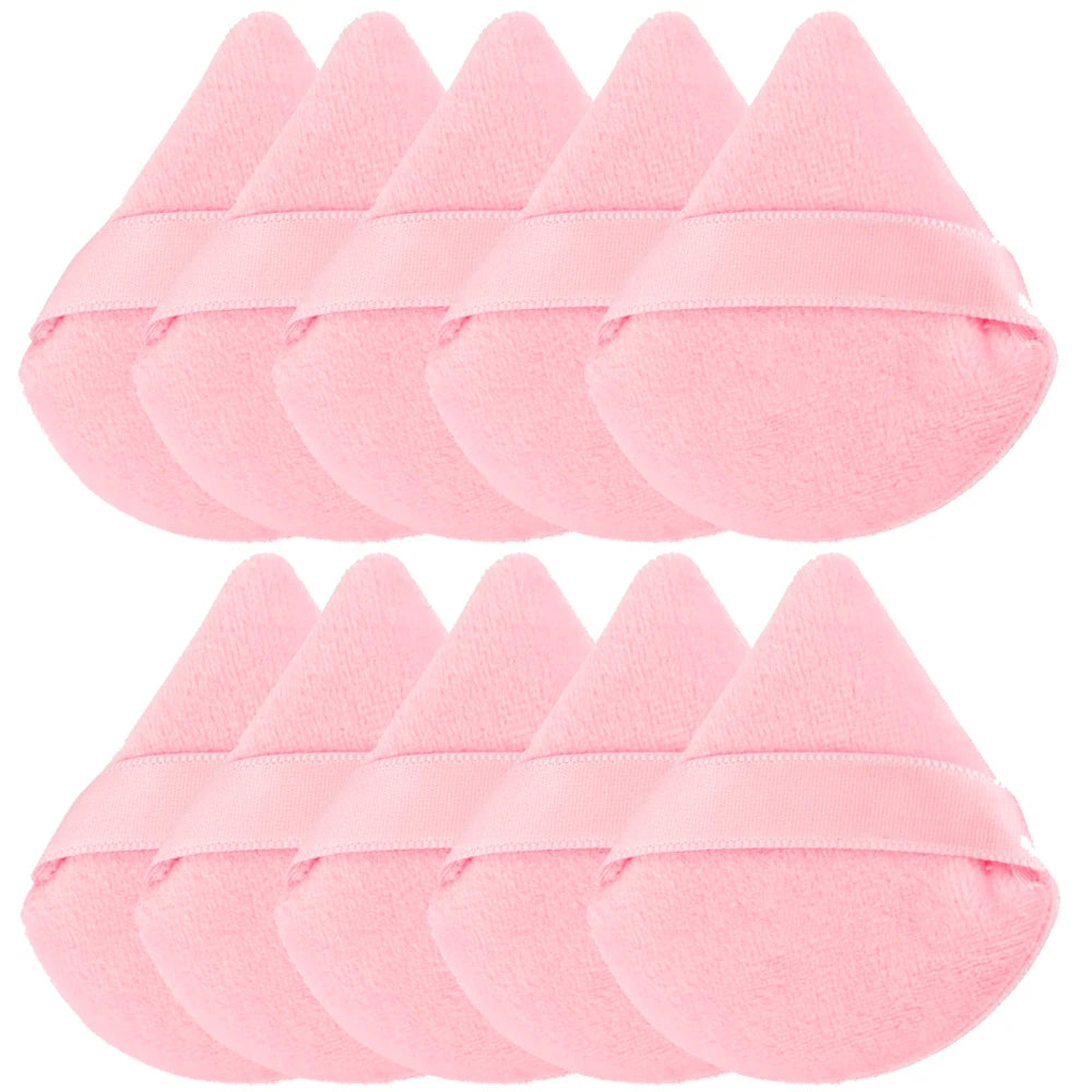 1/2/3/6 Pcs Triangle Velvet Powder Puff – Reusable, Washable Mini Makeup Sponge for Face & Eye Beauty