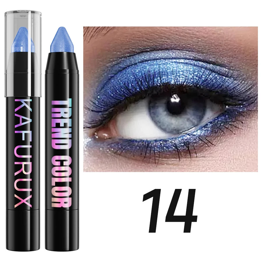 “19-Color Smoky Dark Green Eyeshadow Pen – Waterproof Metallic Glitter Highlighter Pencil for Eye Makeup, 1pcs Cosmetic Tool”