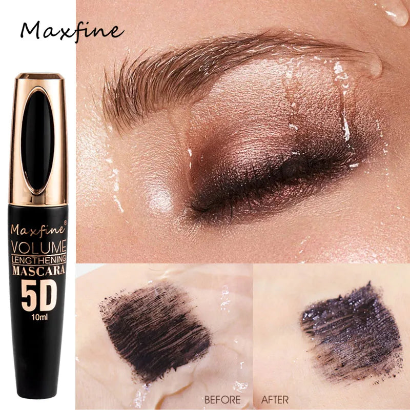5D Silk Mascara – Bold Black, Long-Lasting Length, Waterproof & Clump-Free for Big Eyes