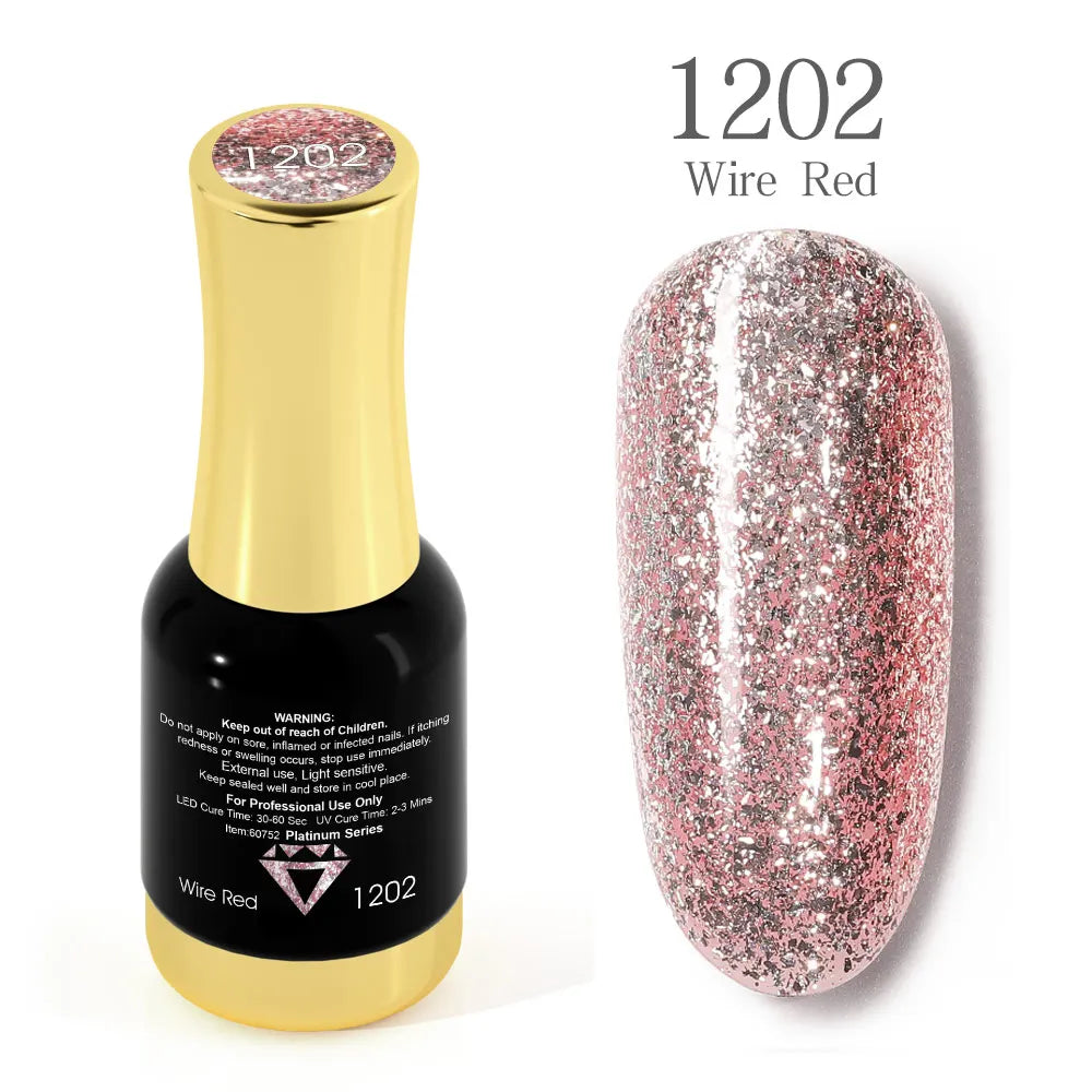 Venalisa Super Color Gel Varnish 12ml – Diamond Shining Glitter, Starry Sequin Platinum, Long-Lasting Nail Gel Polish”