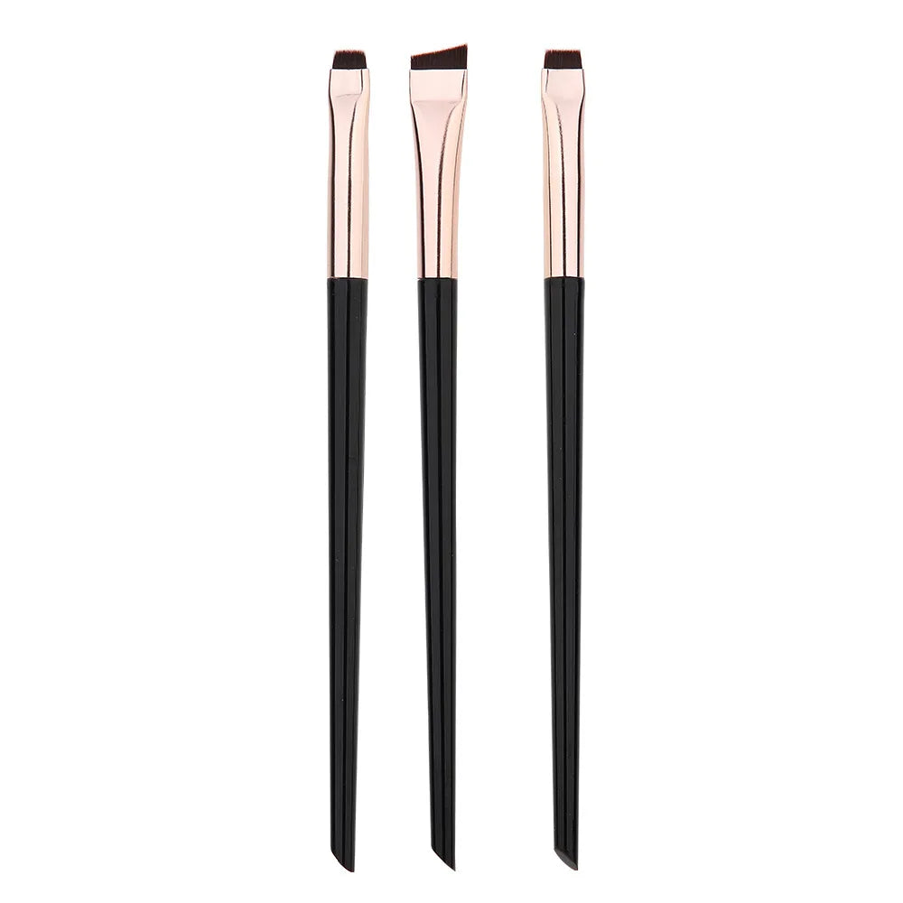 3pcs/Set Eyeliner & Eyebrow Brush – Flat Fine Blade, Portable Eye Liner and Brow Contour Makeup Brushes