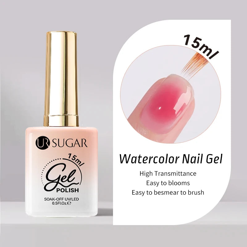 UR SUGAR 15ml Champagne Gold & Silver Reflective Glitter Gel Nail Polish – Semi-Permanent Soak-Off UV Gel for Manicure Nail Art”