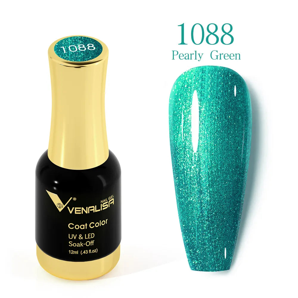 Venalisa Super Color Gel Varnish 12ml – Diamond Shining Glitter, Starry Sequin Platinum, Long-Lasting Nail Gel Polish”