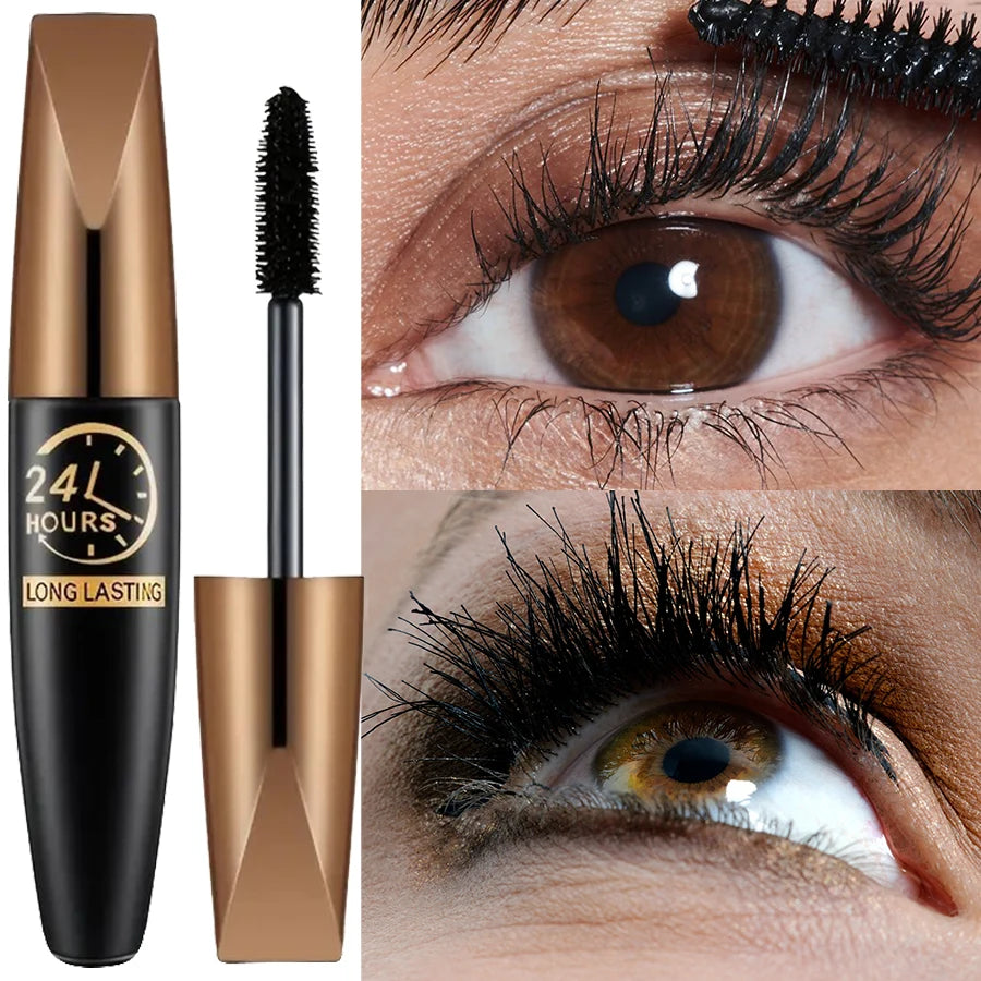 “5D Black Silk Fiber Mascara – Waterproof, Lengthening Eyelashes, Eye Makeup for Women, Korean Cosmetic”