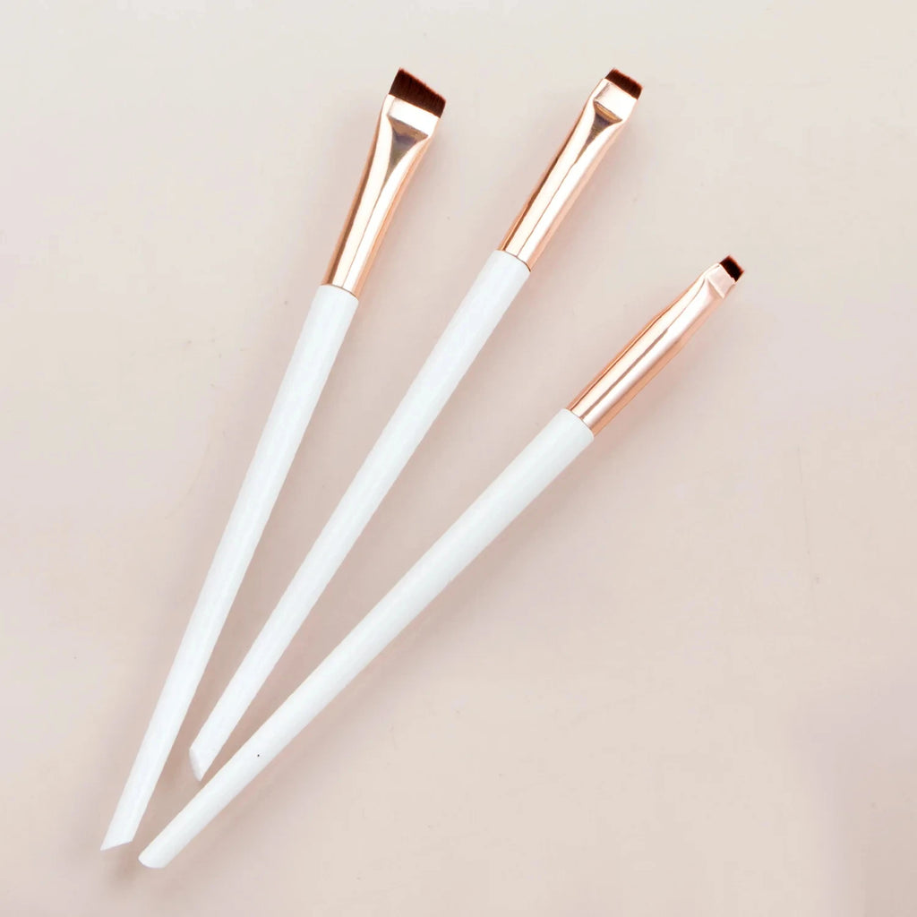 3pcs/Set Eyeliner & Eyebrow Brush – Flat Fine Blade, Portable Eye Liner and Brow Contour Makeup Brushes