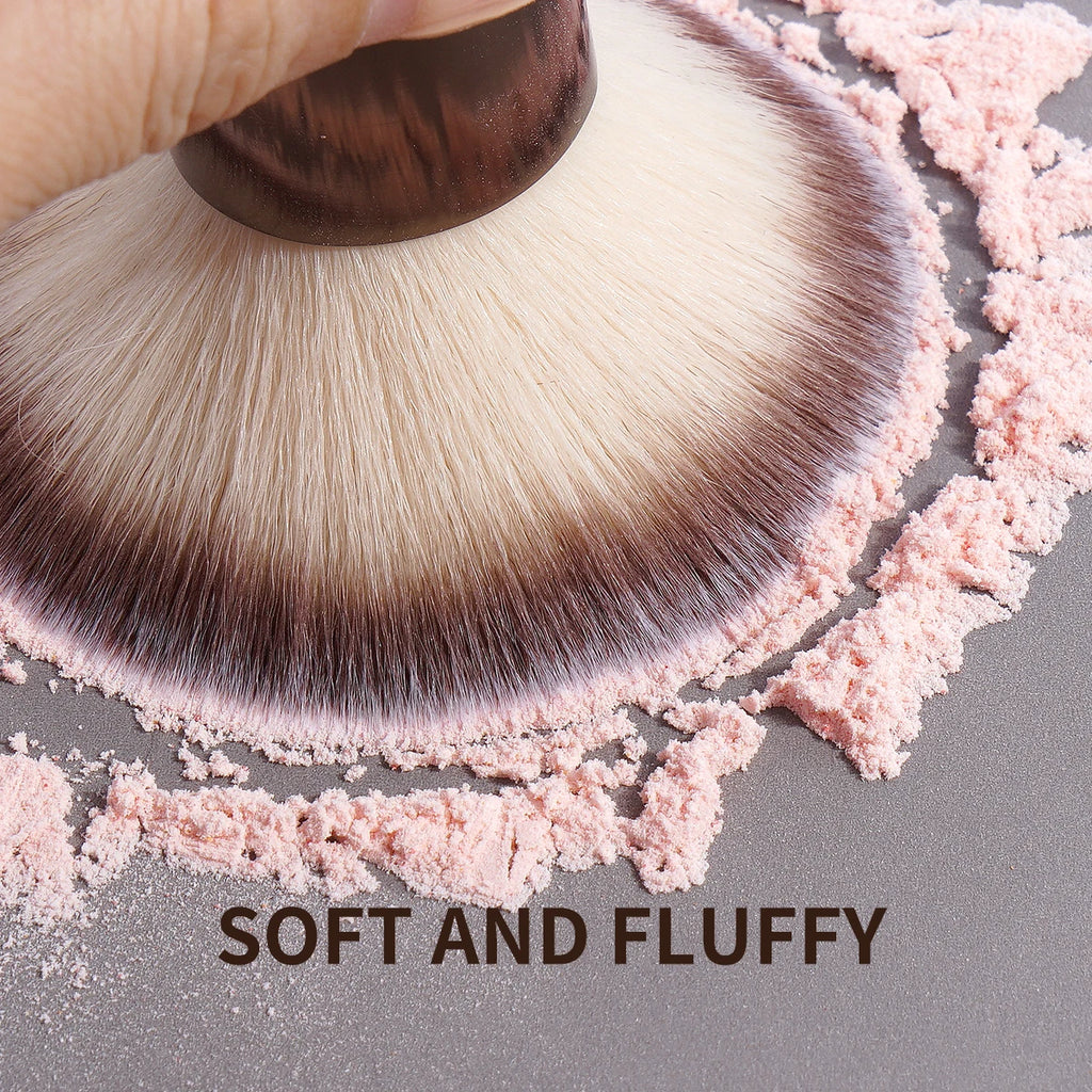Double-Ended Makeup Brush – Foundation, Powder, Concealer, Blusher & Bronzer with Soft Fiber Bristles