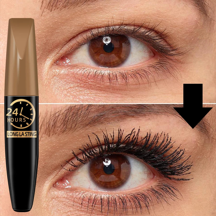 “5D Black Silk Fiber Mascara – Waterproof, Lengthening Eyelashes, Eye Makeup for Women, Korean Cosmetic”