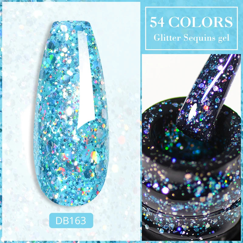Mtssii 7ml Colorful Reflective Gel Nail Polish – Glitter Sparkling Flash Effect, Semi-Permanent Soak-Off Nail Varnish”