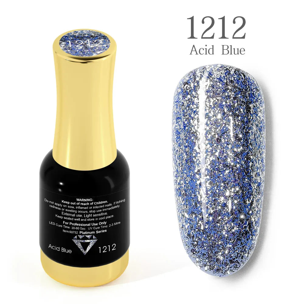 Venalisa Super Color Gel Varnish 12ml – Diamond Shining Glitter, Starry Sequin Platinum, Long-Lasting Nail Gel Polish”