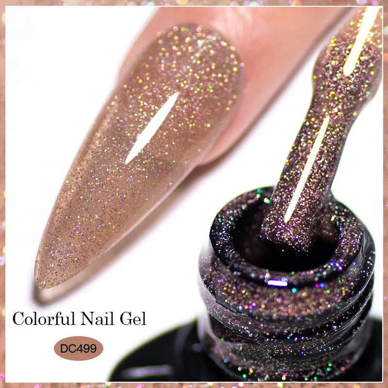 Mtssii 7ml Colorful Reflective Gel Nail Polish – Glitter Sparkling Flash Effect, Semi-Permanent Soak-Off Nail Varnish”
