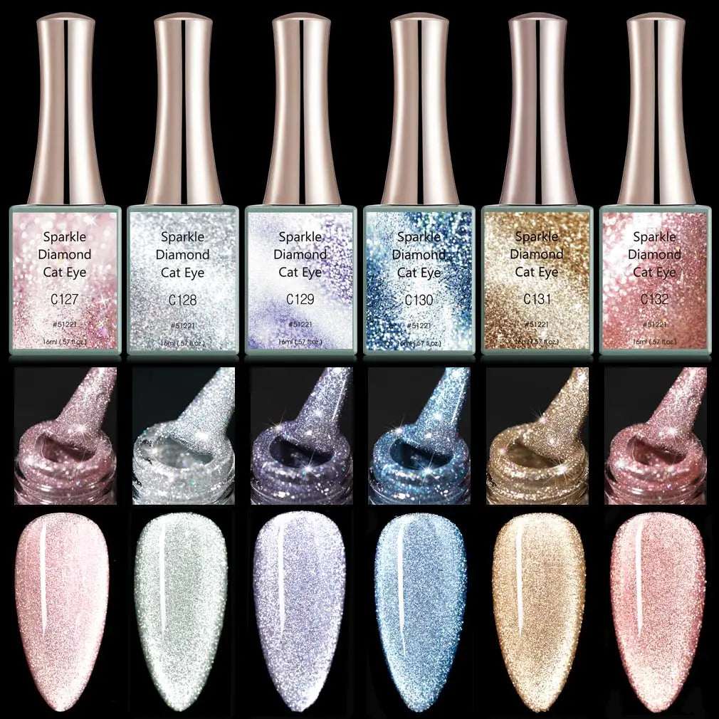 16ml CANNI Sparkle Cat Eye Nail Gel Polish – Magic Holo Effect, Phantom Color Series, Full Coverage, Semi-Permanent Gel Varnish”