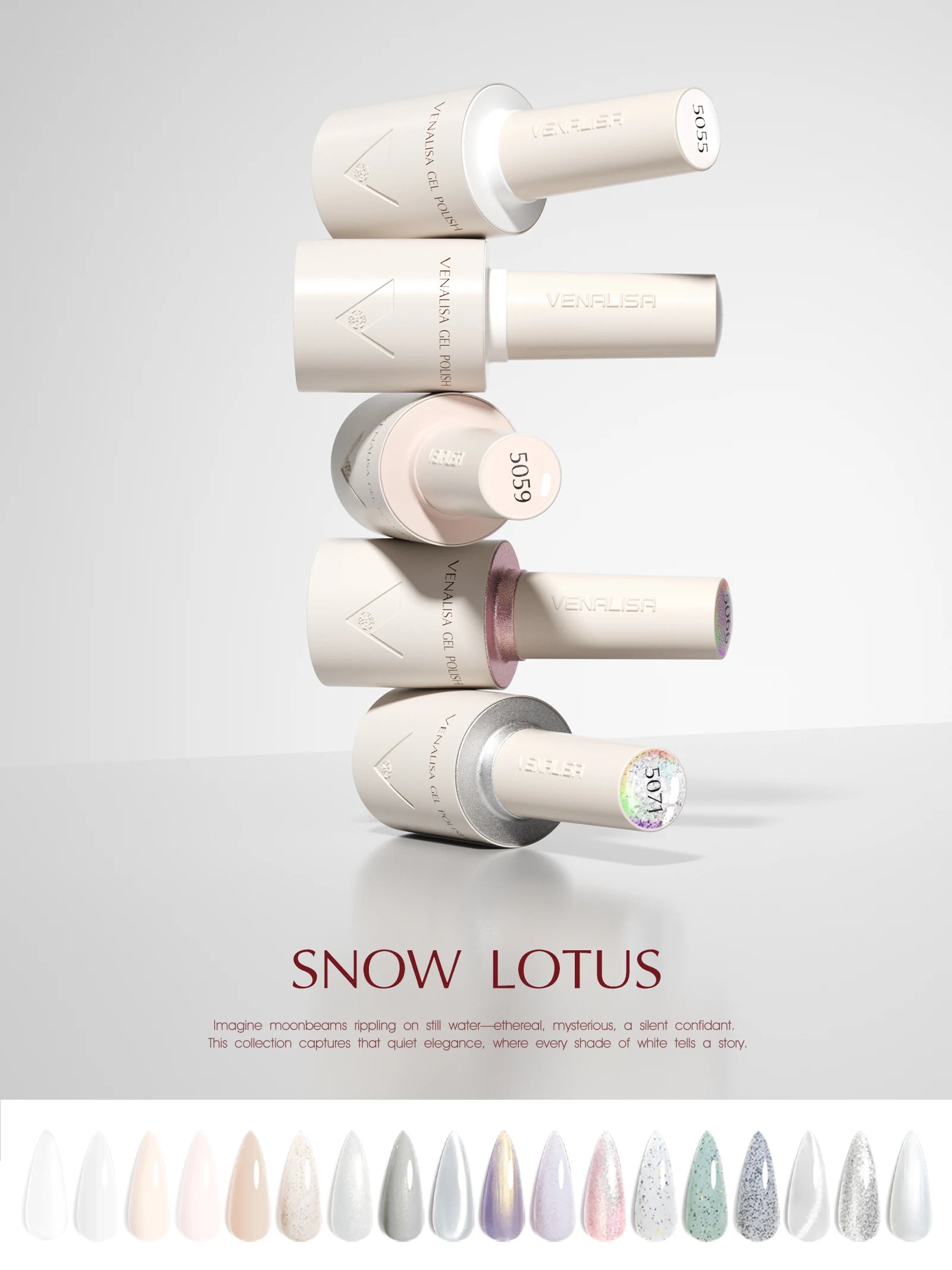 “10ml Venalisa Nail Gel Polish – HEMA & TPO Free, Vegan, Crystal Nude Pink Glitter, Semi-Permanent, Soak-Off UV/LED Ultra Diamond Varnish”