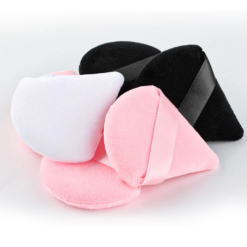 1/2/3/6 Pcs Triangle Velvet Powder Puff – Reusable, Washable Mini Makeup Sponge for Face & Eye Beauty