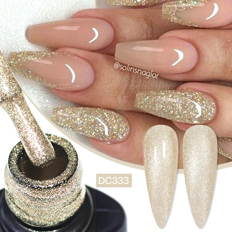 Mtssii 7ml Colorful Reflective Gel Nail Polish – Glitter Sparkling Flash Effect, Semi-Permanent Soak-Off Nail Varnish”