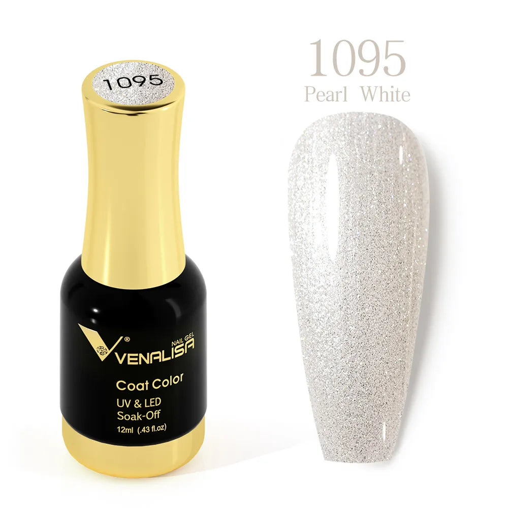 Venalisa Super Color Gel Varnish 12ml – Diamond Shining Glitter, Starry Sequin Platinum, Long-Lasting Nail Gel Polish”