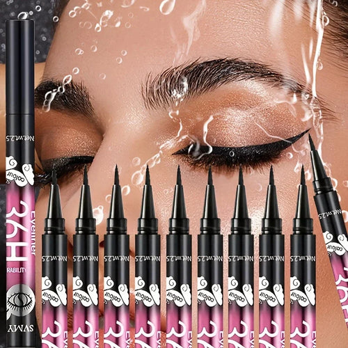 12 PCS Hot Makeup Ultimate Black Liquid Eyeliner – Long-Lasting, Waterproof Eye Liner Pencil Pen, Cosmetic Beauty Tool”