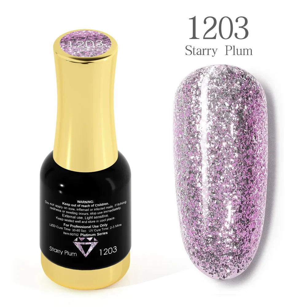 Venalisa Super Color Gel Varnish 12ml – Diamond Shining Glitter, Starry Sequin Platinum, Long-Lasting Nail Gel Polish”
