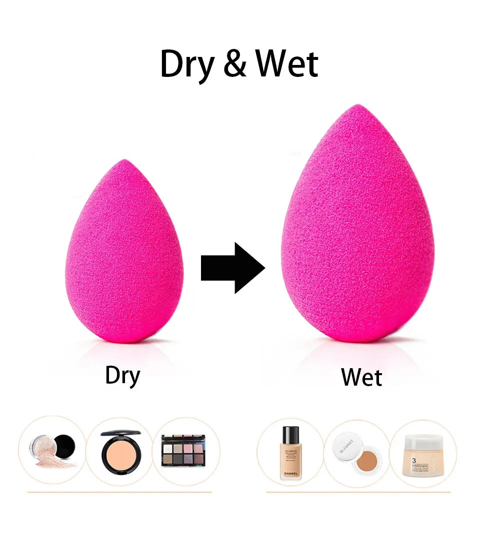 Makeup Sponge Cosmetic Puff Set – Foundation, Concealer & Powder Blender, Wet-Use Beauty Sponge Tool