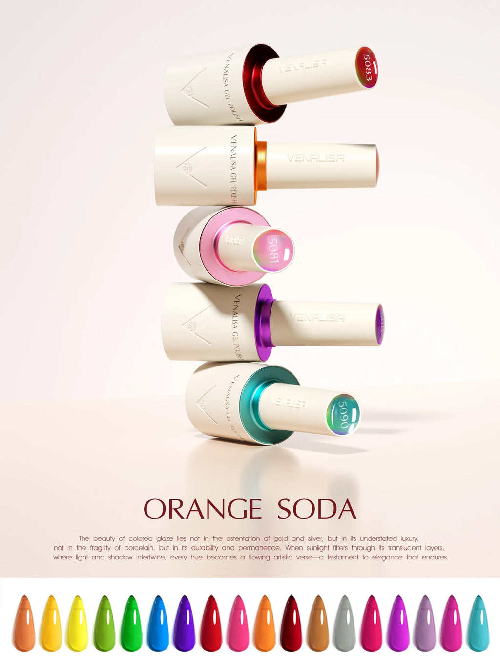 “10ml Venalisa Nail Gel Polish – HEMA & TPO Free, Vegan, Crystal Nude Pink Glitter, Semi-Permanent, Soak-Off UV/LED Ultra Diamond Varnish”