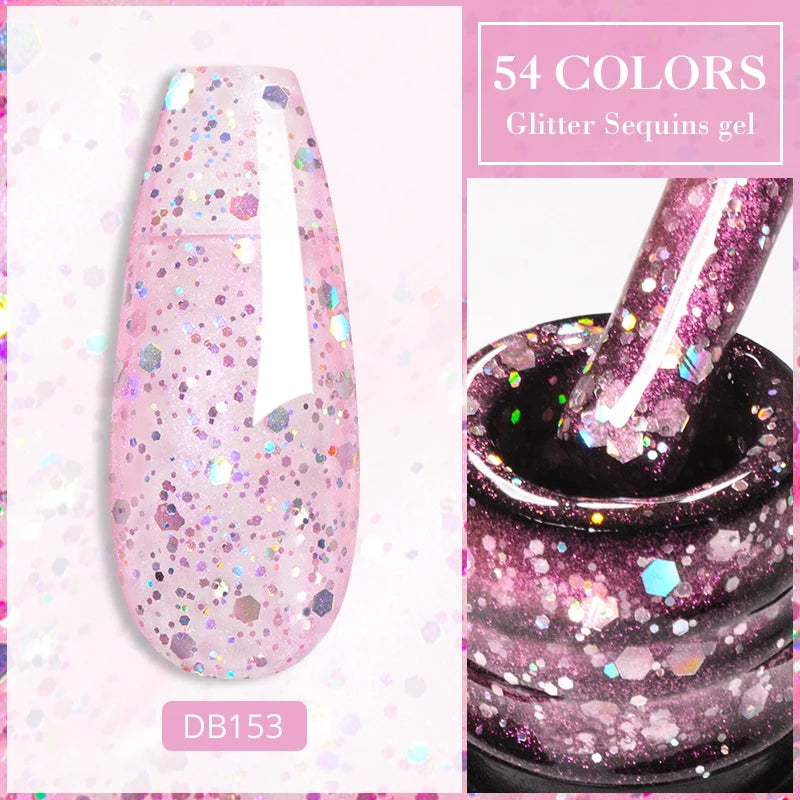 Mtssii 7ml Colorful Reflective Gel Nail Polish – Glitter Sparkling Flash Effect, Semi-Permanent Soak-Off Nail Varnish”