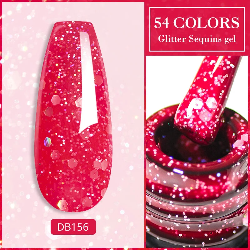 Mtssii 7ml Colorful Reflective Gel Nail Polish – Glitter Sparkling Flash Effect, Semi-Permanent Soak-Off Nail Varnish”