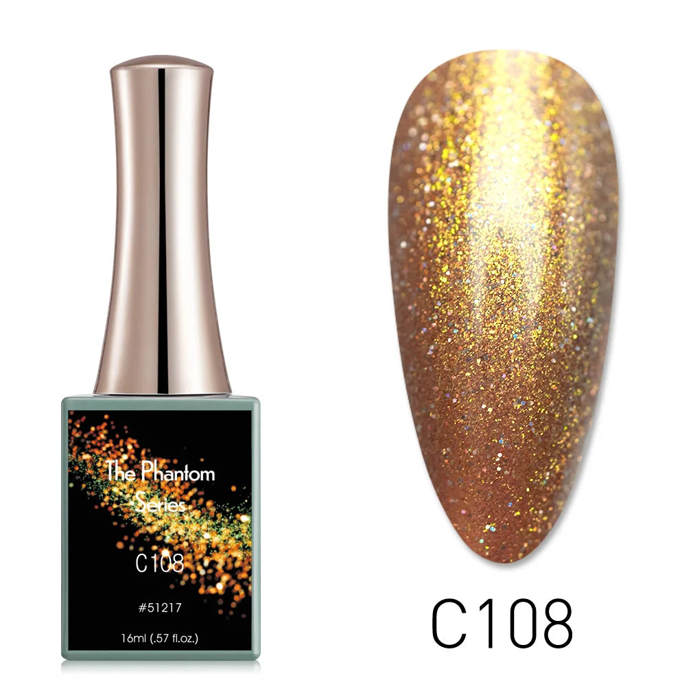 16ml CANNI Sparkle Cat Eye Nail Gel Polish – Magic Holo Effect, Phantom Color Series, Full Coverage, Semi-Permanent Gel Varnish”