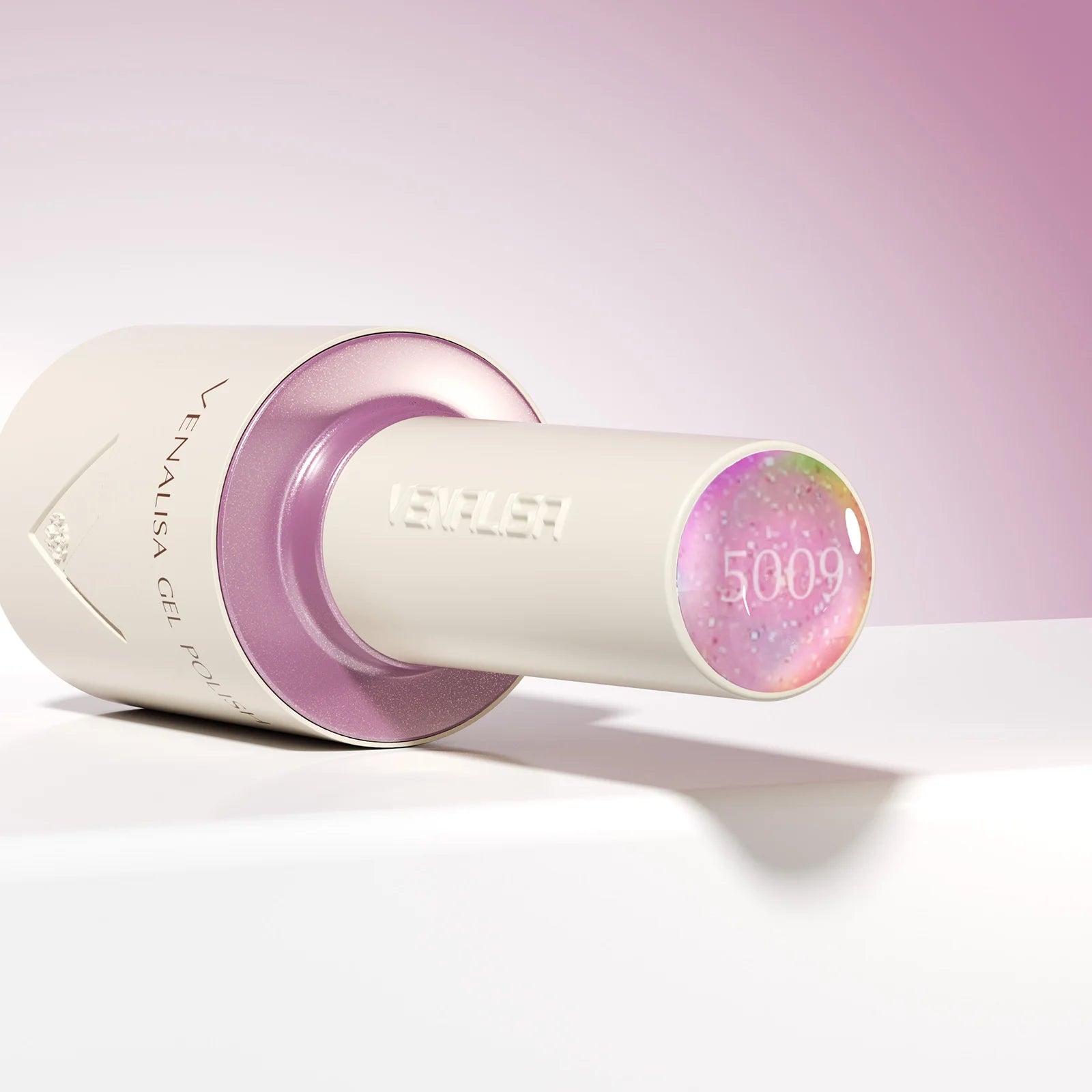 “10ml Venalisa Nail Gel Polish – HEMA & TPO Free, Vegan, Crystal Nude Pink Glitter, Semi-Permanent, Soak-Off UV/LED Ultra Diamond Varnish”